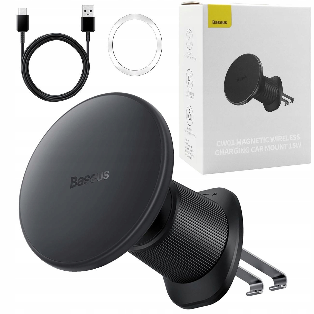 Baseus Magnetický držák do auta s indukční nabíječkou MagSafe 15W