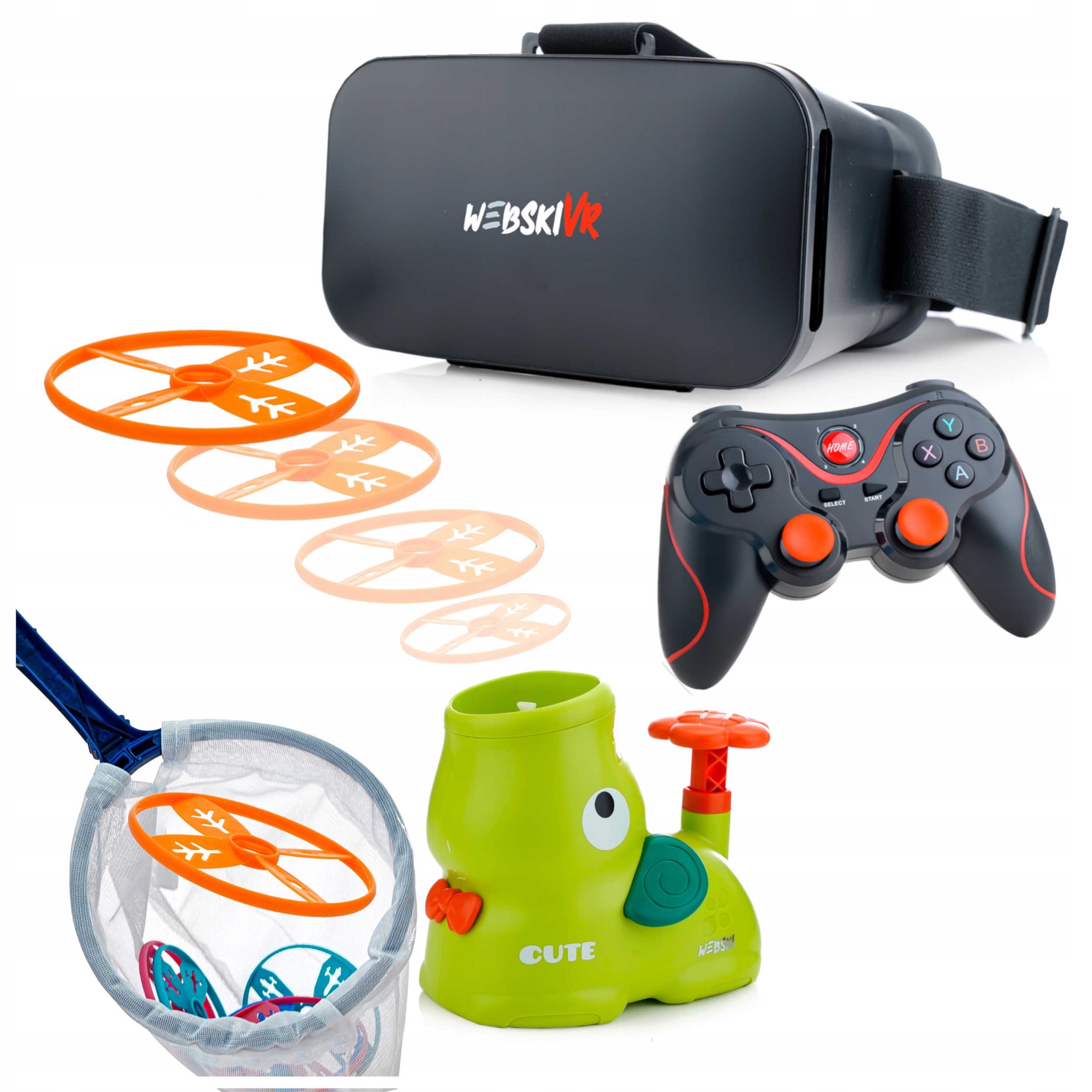 Darček Pod Stromček Okuliare Vr 3D 360 Stupňov+gamepad+vystreľovač Diskov