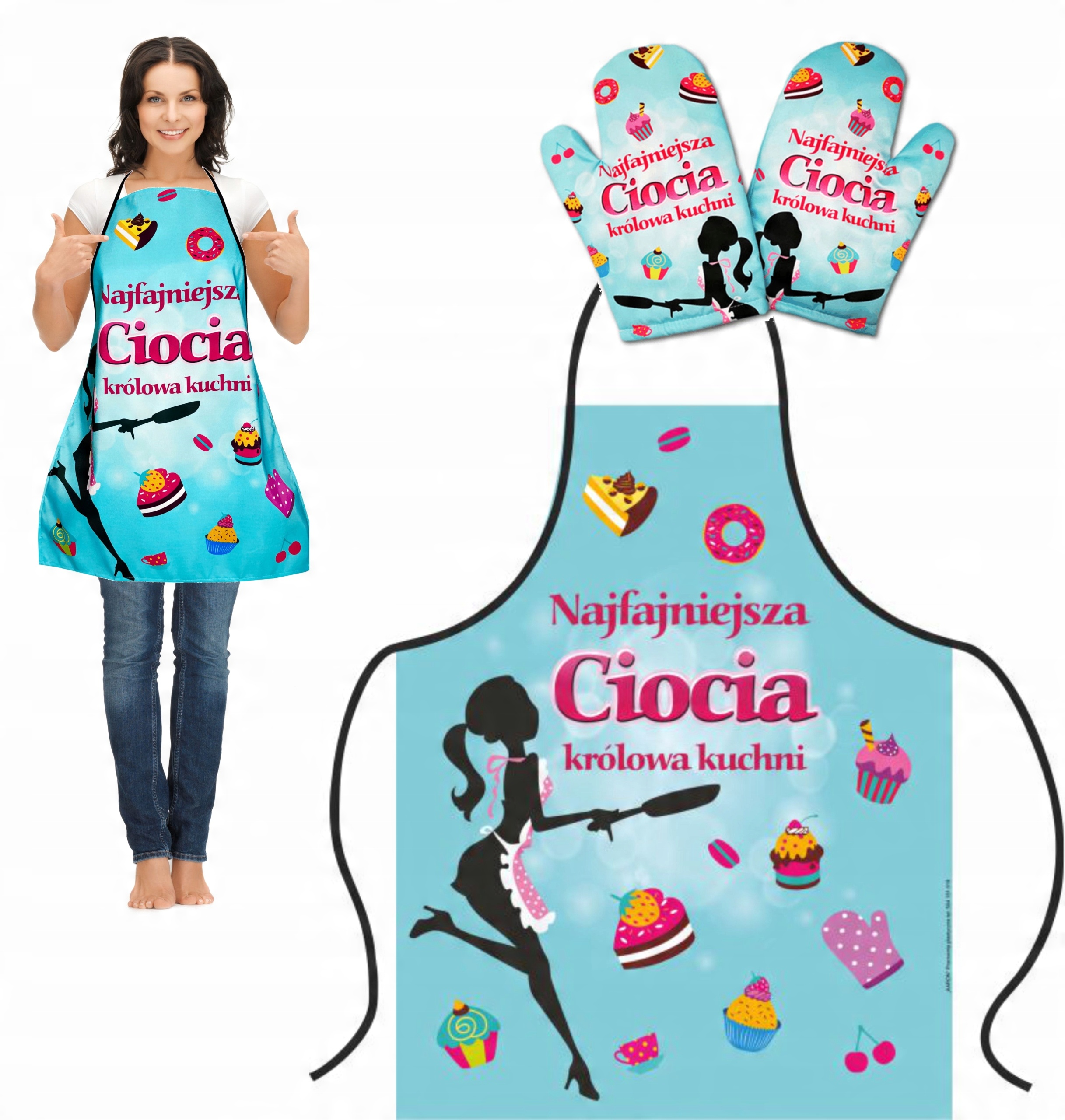 

Fartuch i 2 Rękawice dla Cioci Wujka ciocia wujek