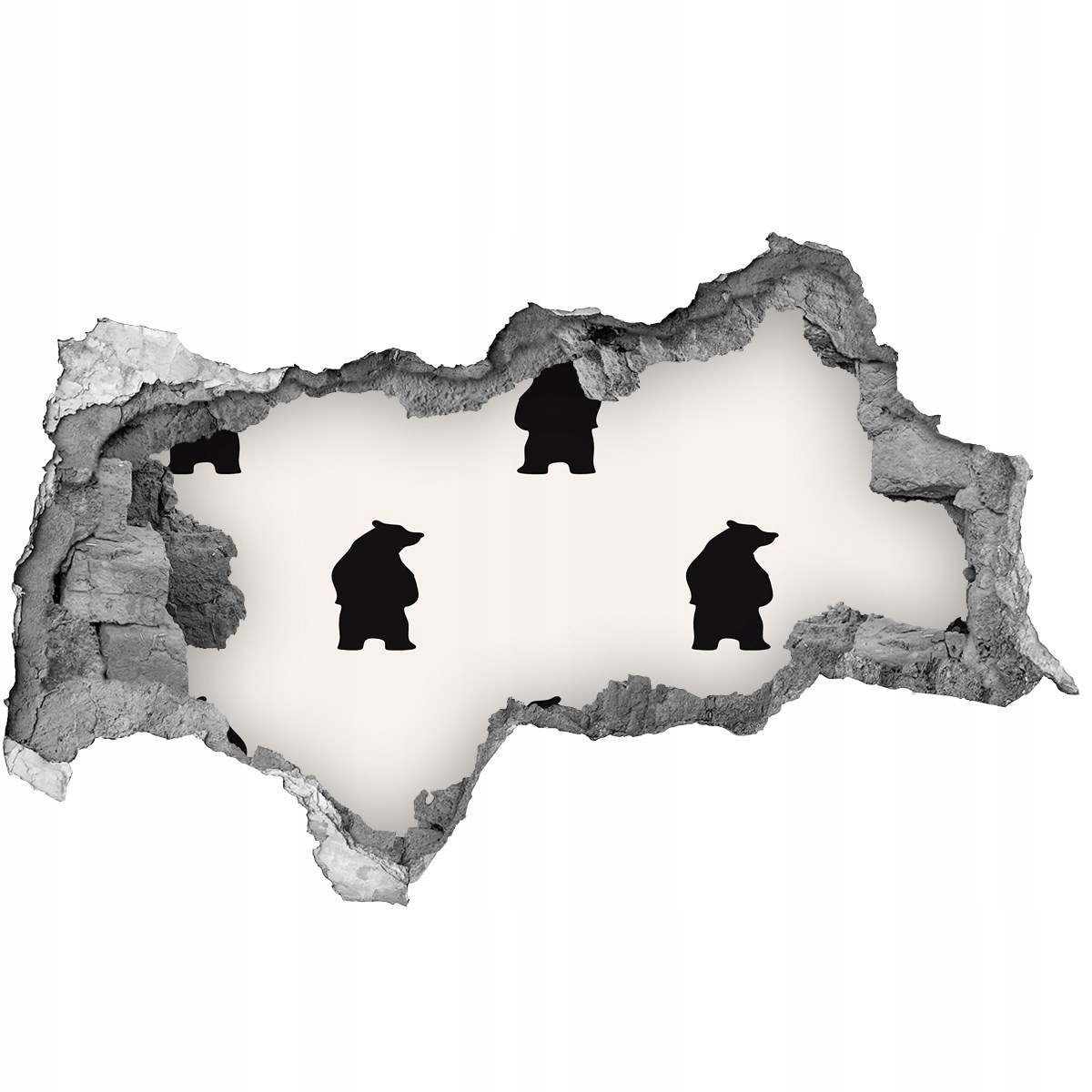 

Dziura 3d foto tapeta Naklejka Niedźwiedzie 115x88