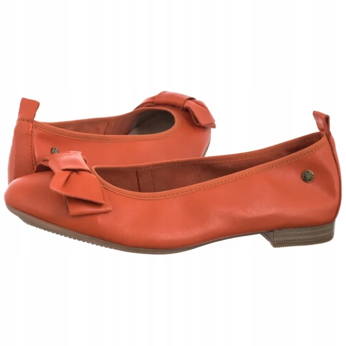 Dámské kožené baleríny Maciejka Oranžové P6802-18