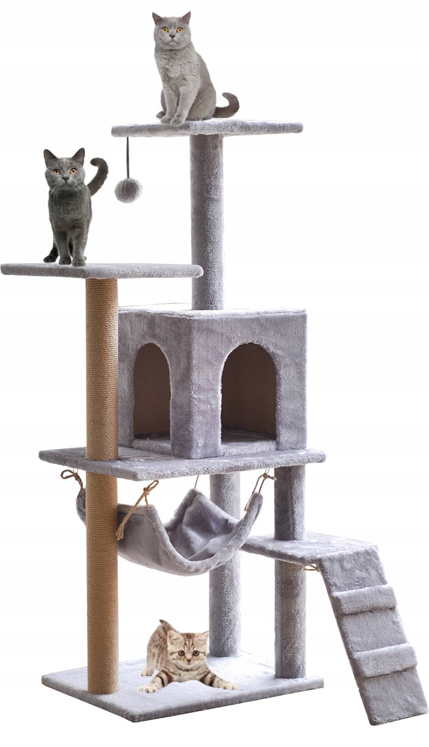 Levně Škrabadlo pro kočky, Pro Kočky postel, Pelíšek 5 úrovní, hračka, provazový Hračka