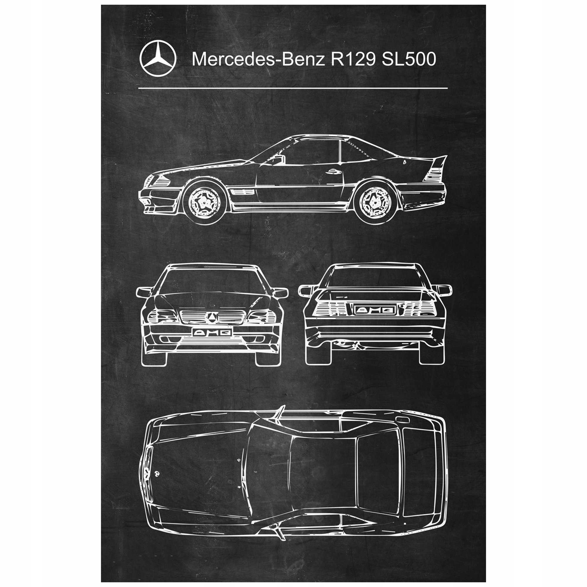 

Plakat Mercedes-Benz R129 SL500 Retro Poster A1+