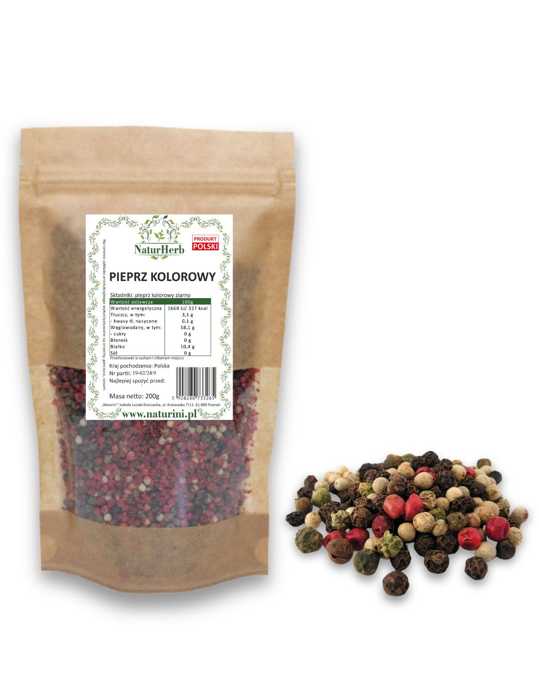 Pepř barevné zrno 500g Naturini