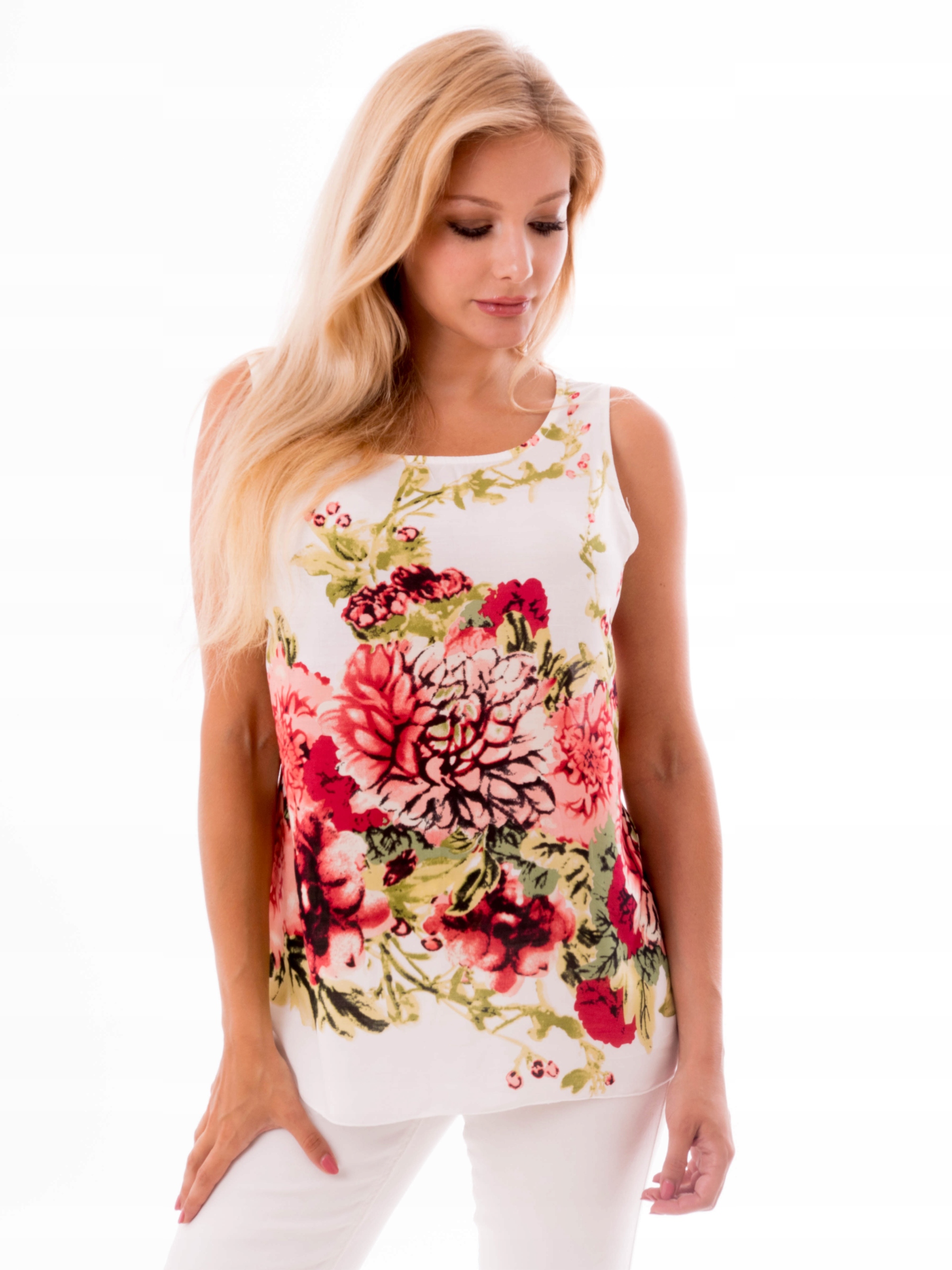 WYGODNA KOBIECA BLUZKA DUŻO WZORÓW Kolor biały