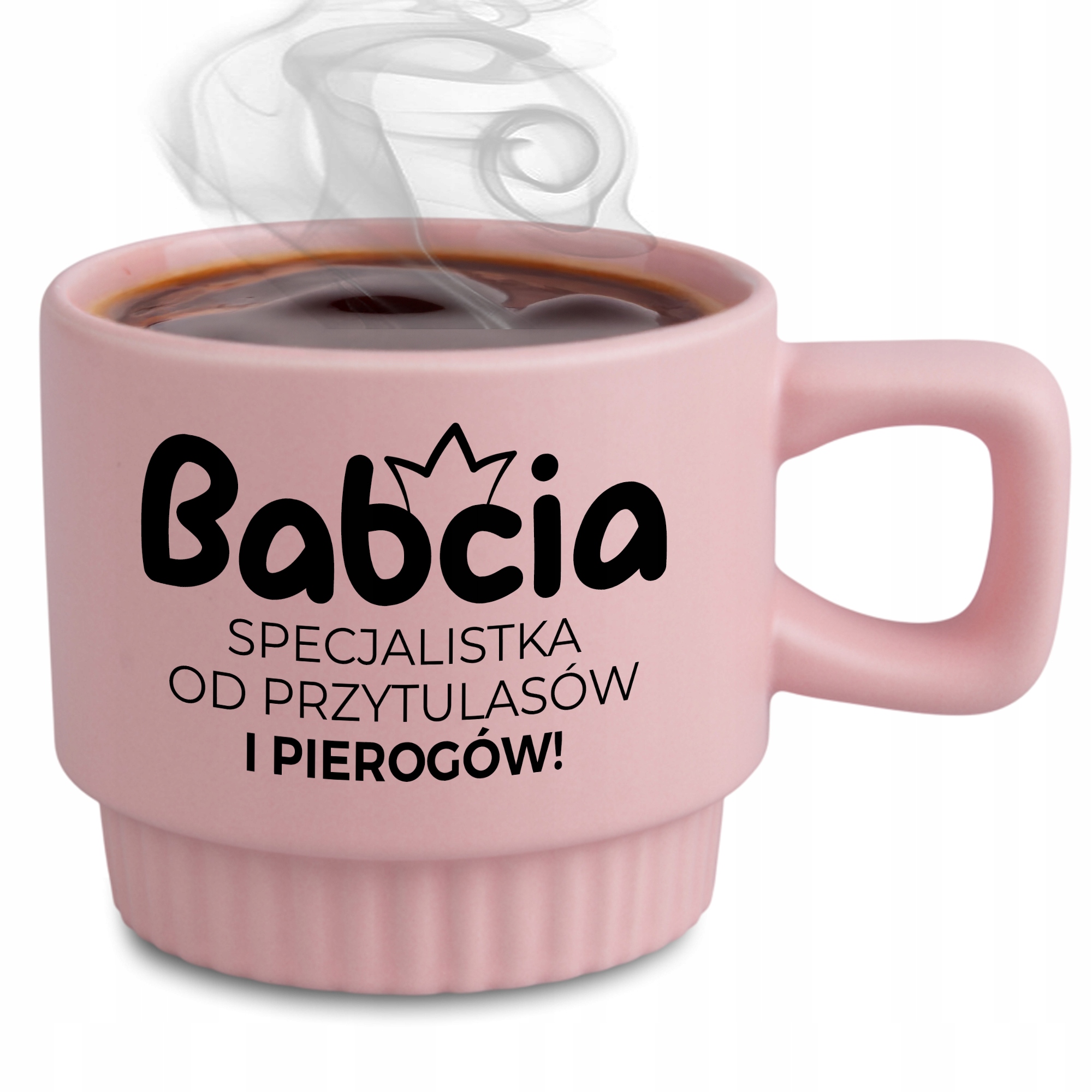 Ryflovaný hrnček Ružový Špecialista Na Pierogy Darček na Deň babičiek