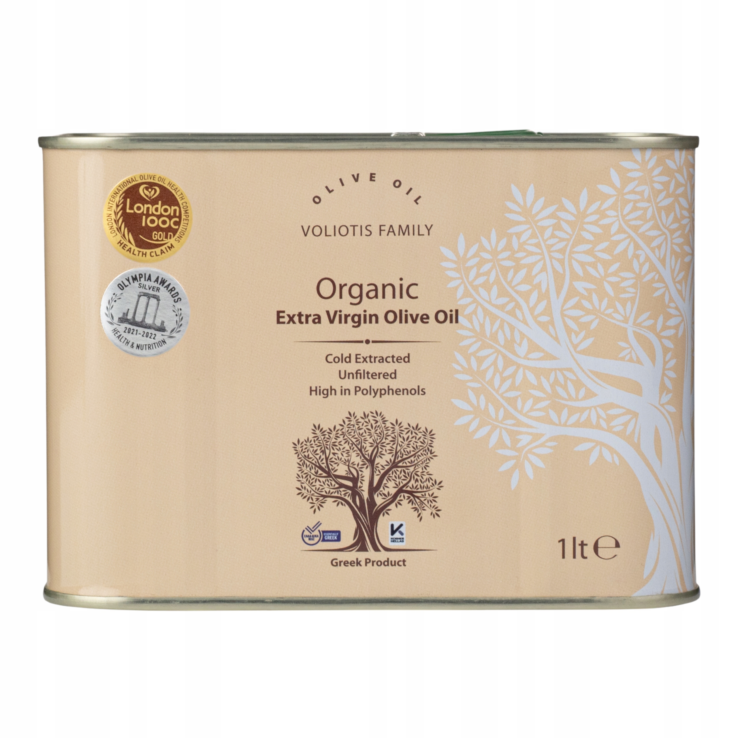 Levně Extra panenský olivový olej Bio 1 l Na Pizzu Oceněná Eko Voliotis Family