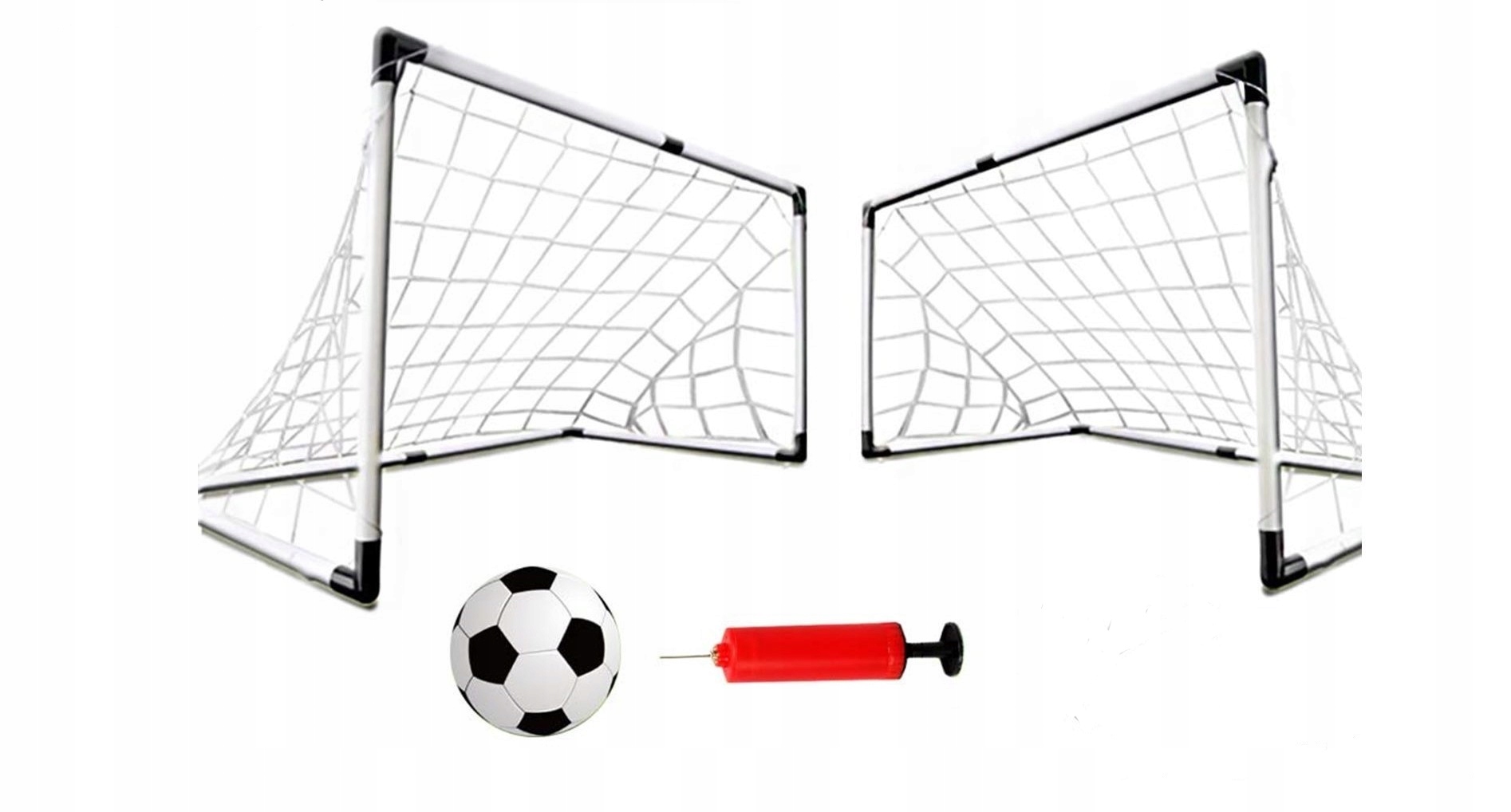 Zestaw bramek piłkarskich + piłka + pompka