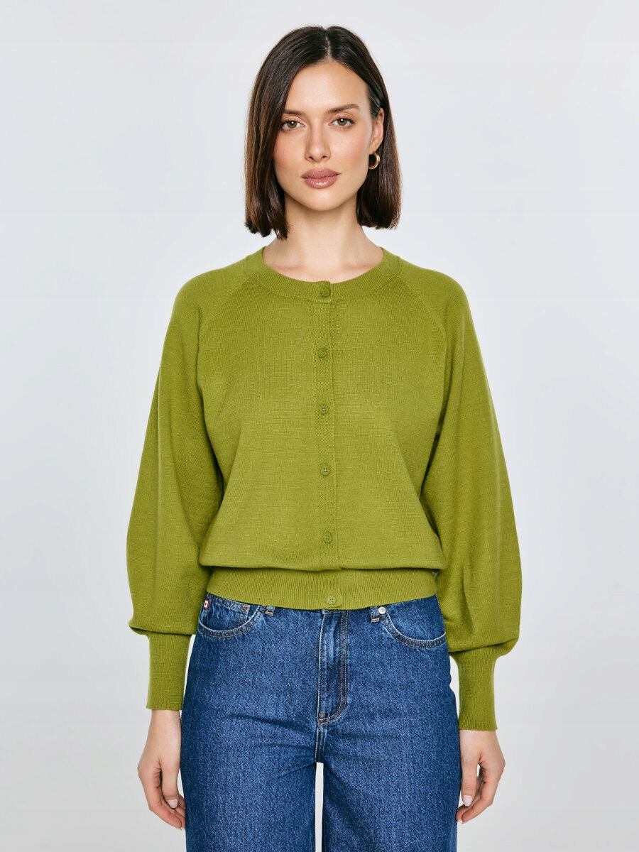 Big Star Dámský kardigan z viskózy zelený Suzana 301 XL