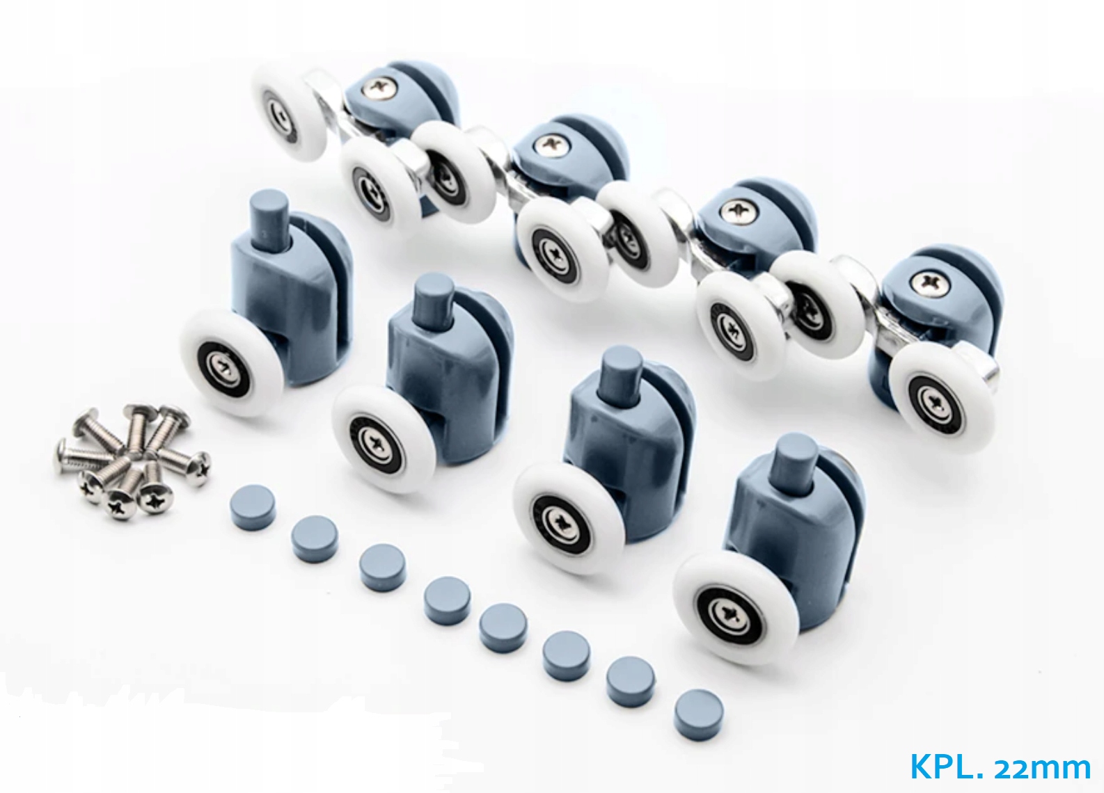 

Rolki kółka wózki do kabiny prysznicowej 22mm Kpl