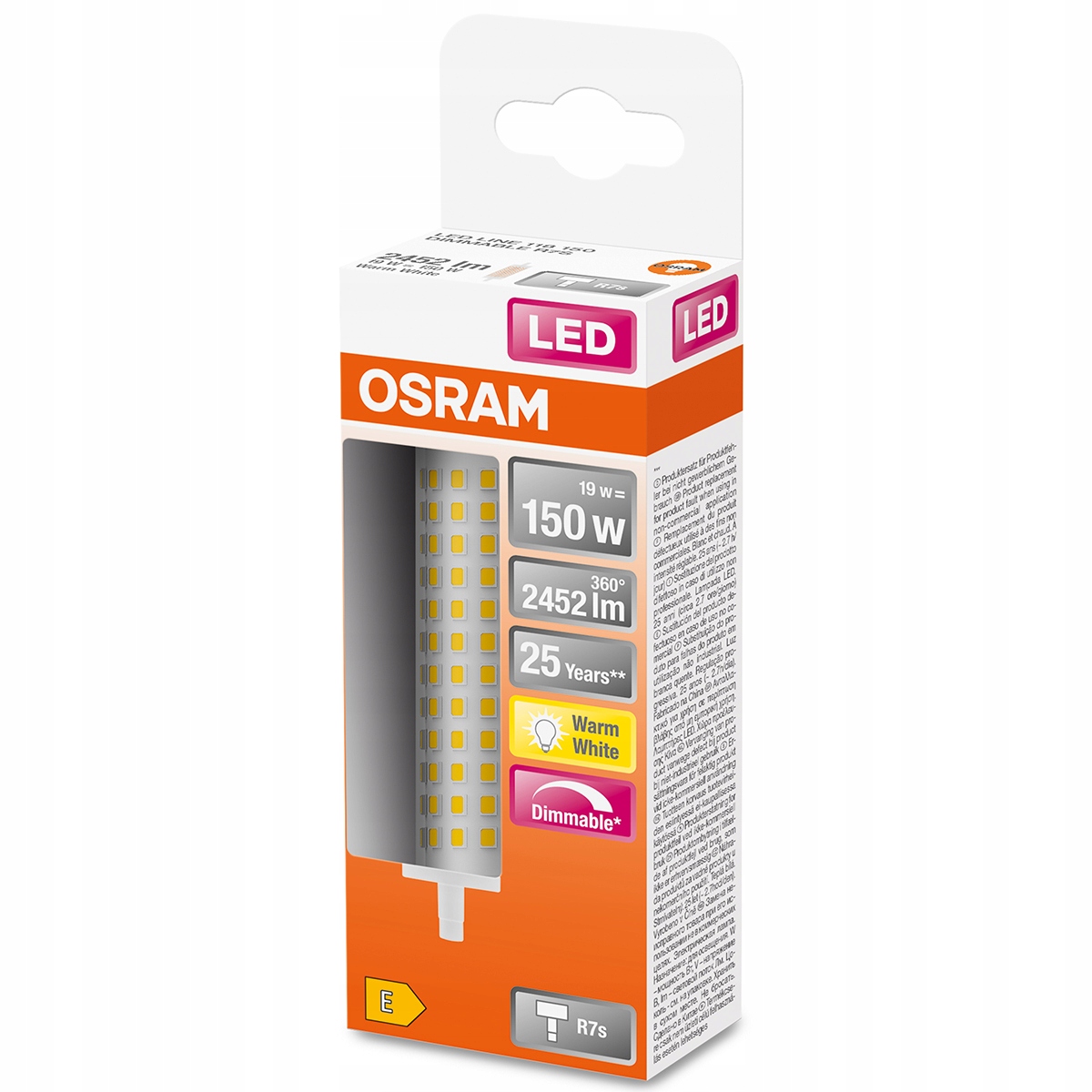 Żarówka LED R7s 118mm 19W 2700K Ściemnialna OSRAM Kod producenta 4058075432574