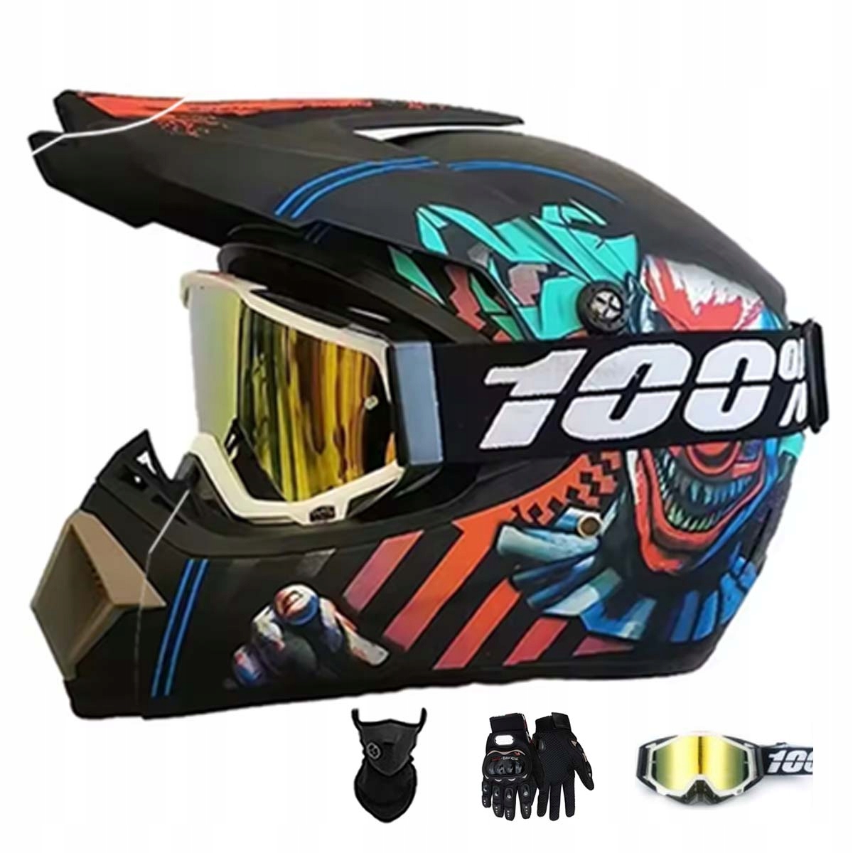 Motocyklová Přilba Lehká Enduro Quada Brýle Rukavice Maska XL