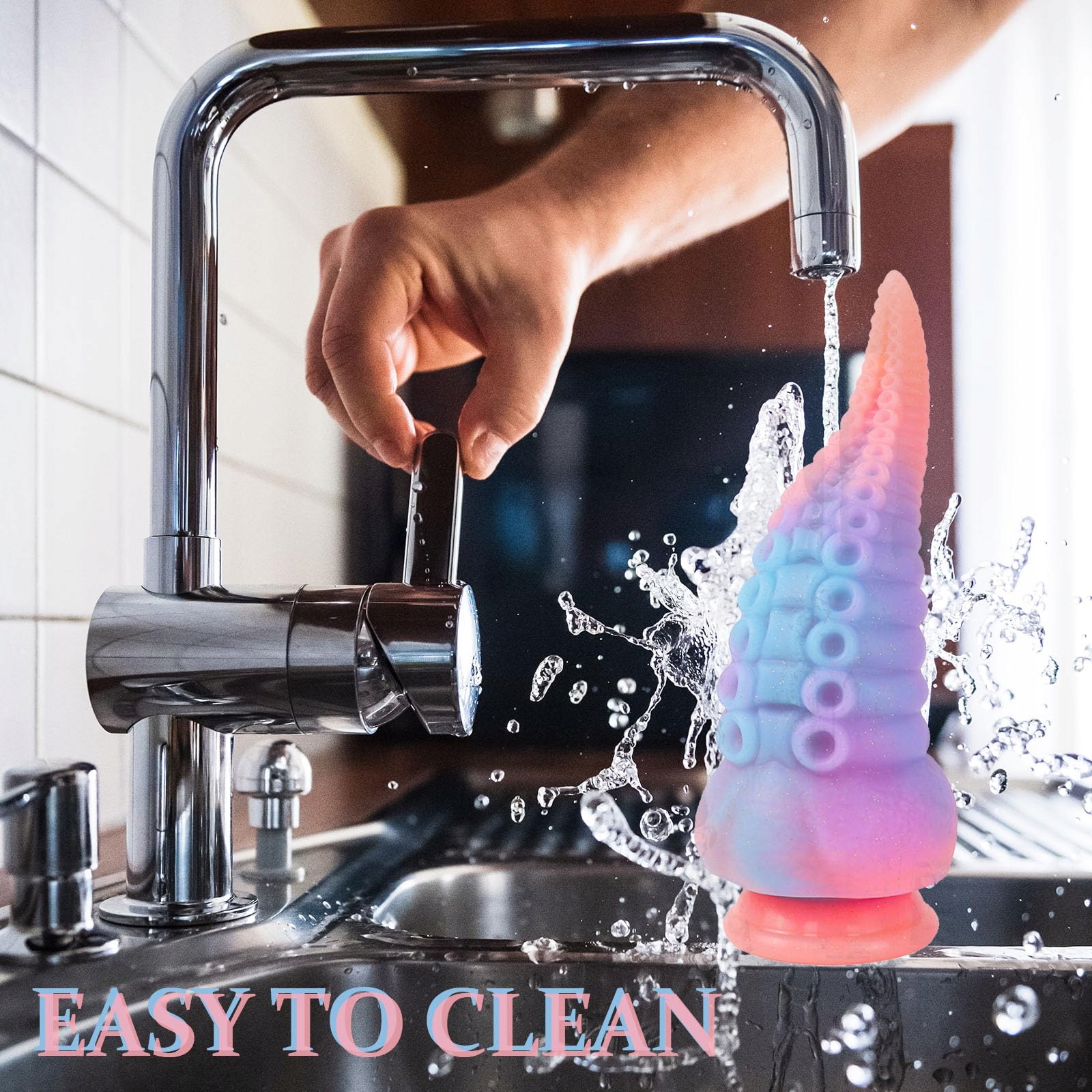 OŚMIORNICA Realistyczny Silikonowy Dildo 8.3'' Świecący Ogromny Tentacle — miniatura 7