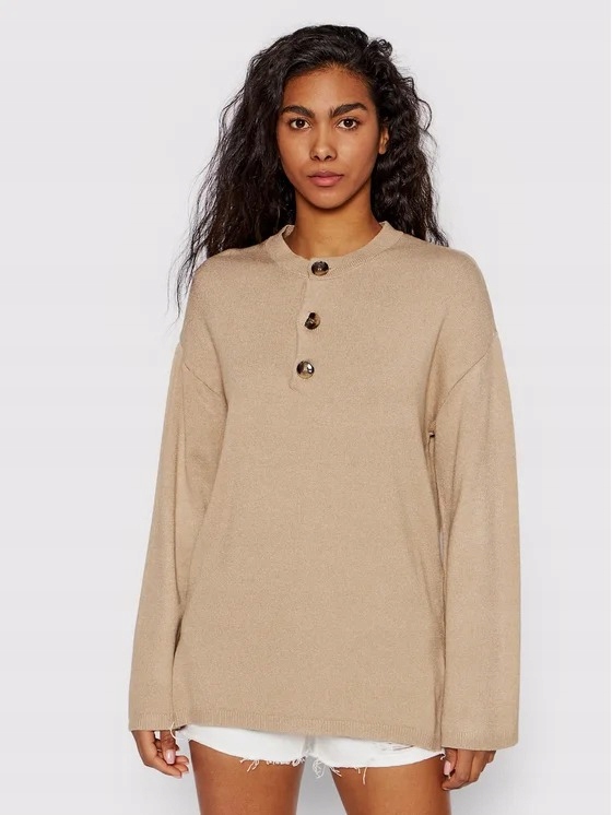 Na-kd Béžový Svetr S Knoflíky A Dlouhým Rukávem K Bokům Xs 6FA