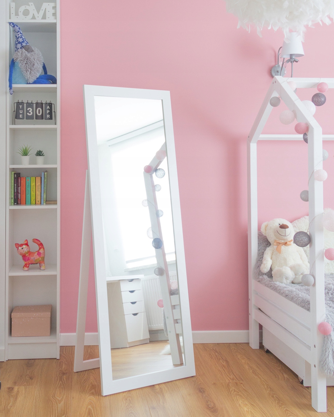 

Duże lustro Stojące rama Premium 170x60 Białe