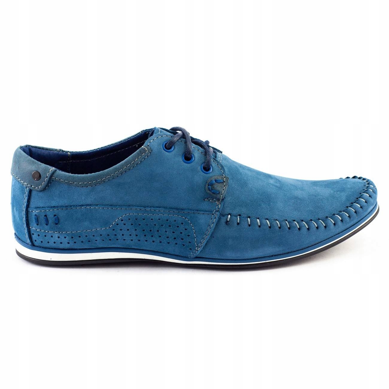 

Buty Męskie skórzane mokasyny 875 niebieskie 48