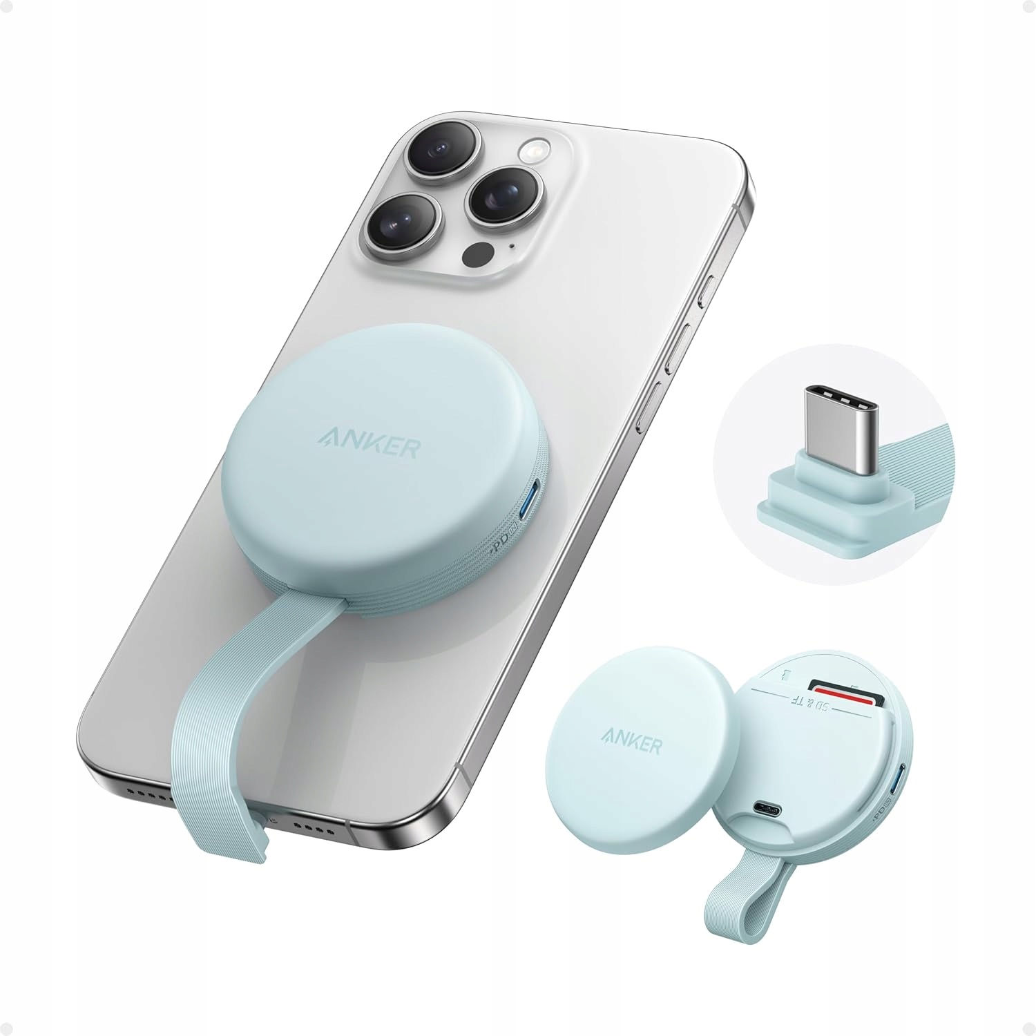 Anker MagGo Czytnik SD/micro Sd Card Reader Usb-c 10Gbps dla iPhone Zielony