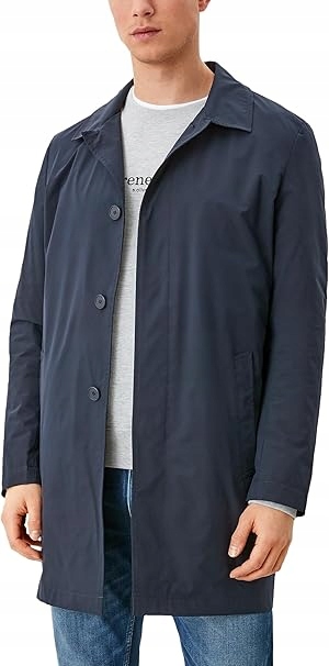 S Oliver Pánský Kabát Tmavě Modrý Jednořadý S Podšívkou 58 6FA