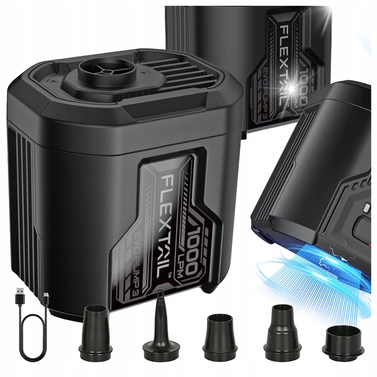 Elektrická pumpa pro matrace nafukovacích člunů s mini kompresorem Flextail Evo Pump 3