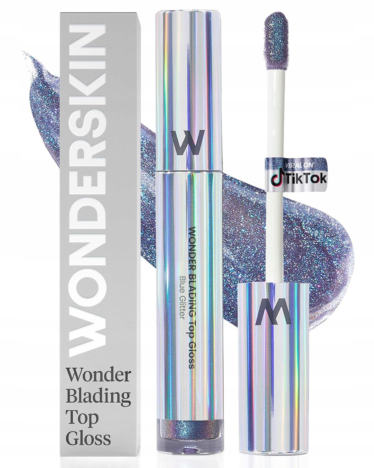 Wonderskin Wonder Blading Top Gloss Modrý S Třpytkami