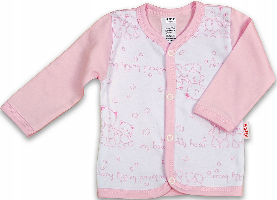 KAFTANIK koszulka ROZPINANY MISIE RÓŻ 62 KLEKLE