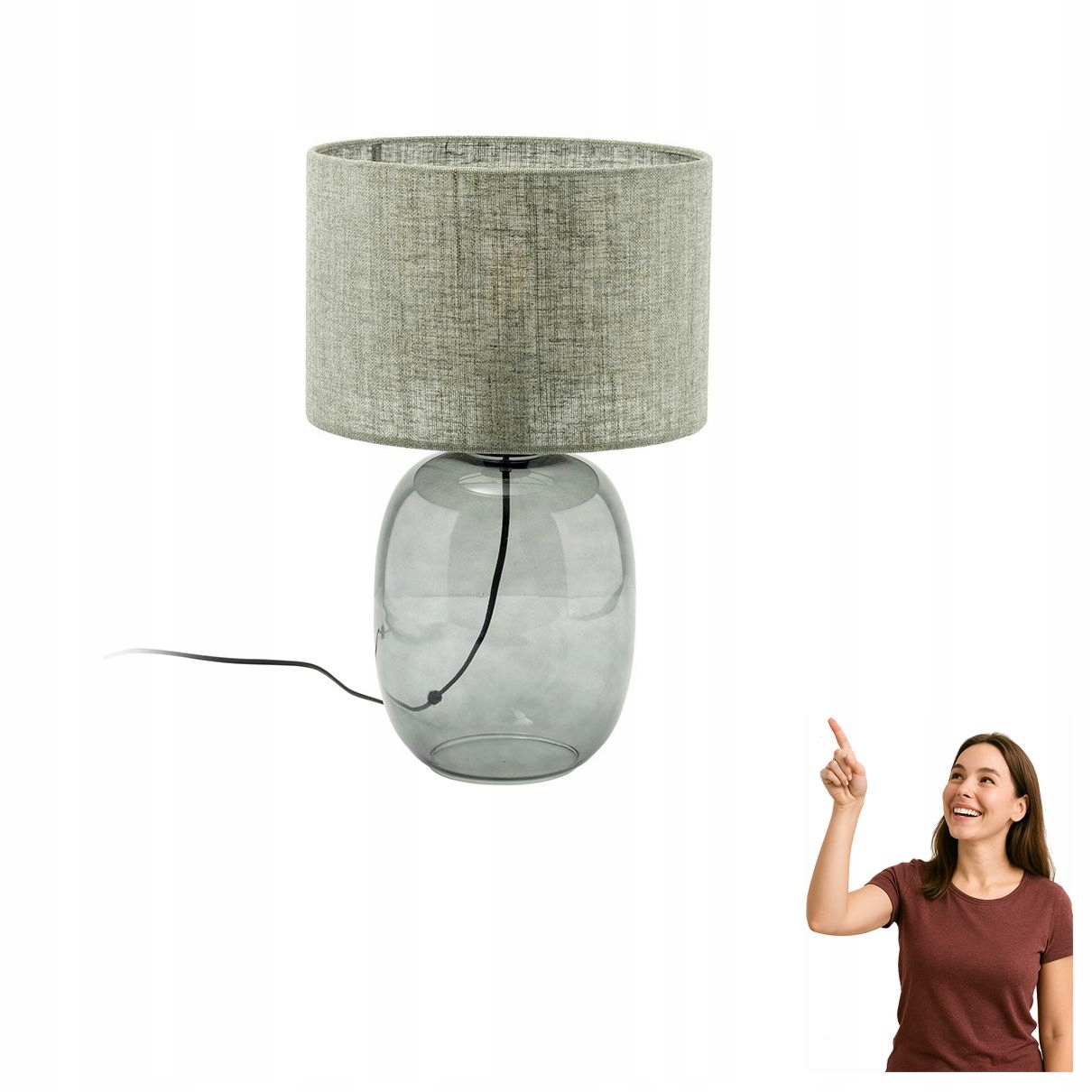 Nočná stolová lampa Melody Graphite Green 5989 Tk Lighting