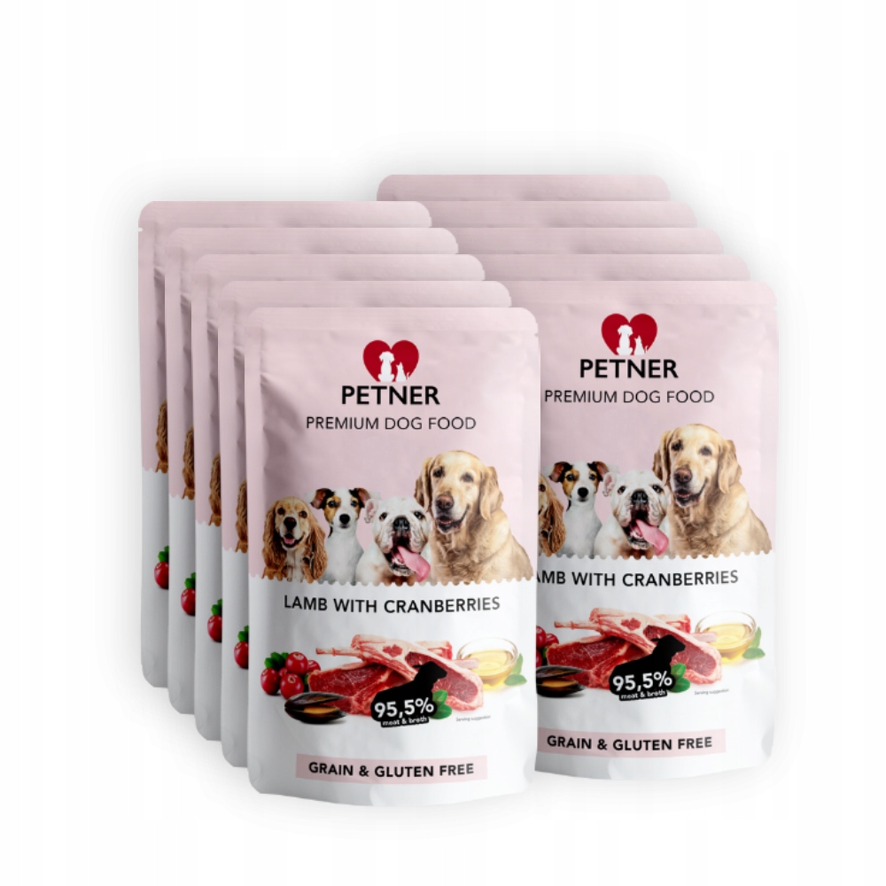 Levně Petner Jehněčí s brusinkami, sada 10 x 500 g