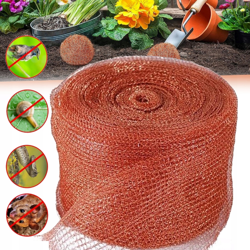 12M Miedziana Siatka Przeciw Ślimakom Ochrona Owoców I Warzyw 125MM