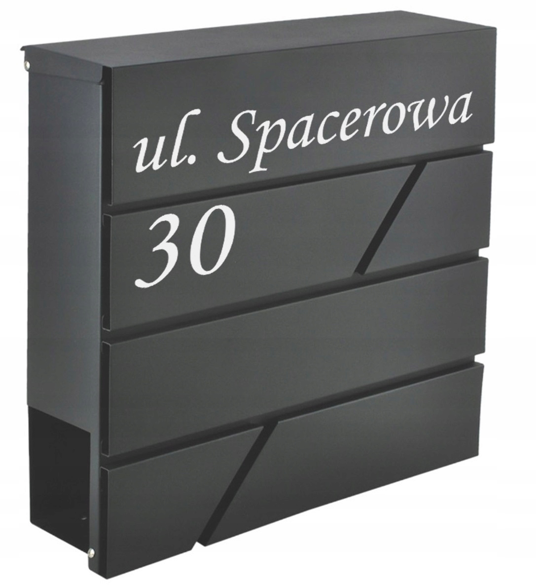 Poštovní Schránka Na Dopisy Novinová Černá S Číslem Domu Adresou Tisk Uv