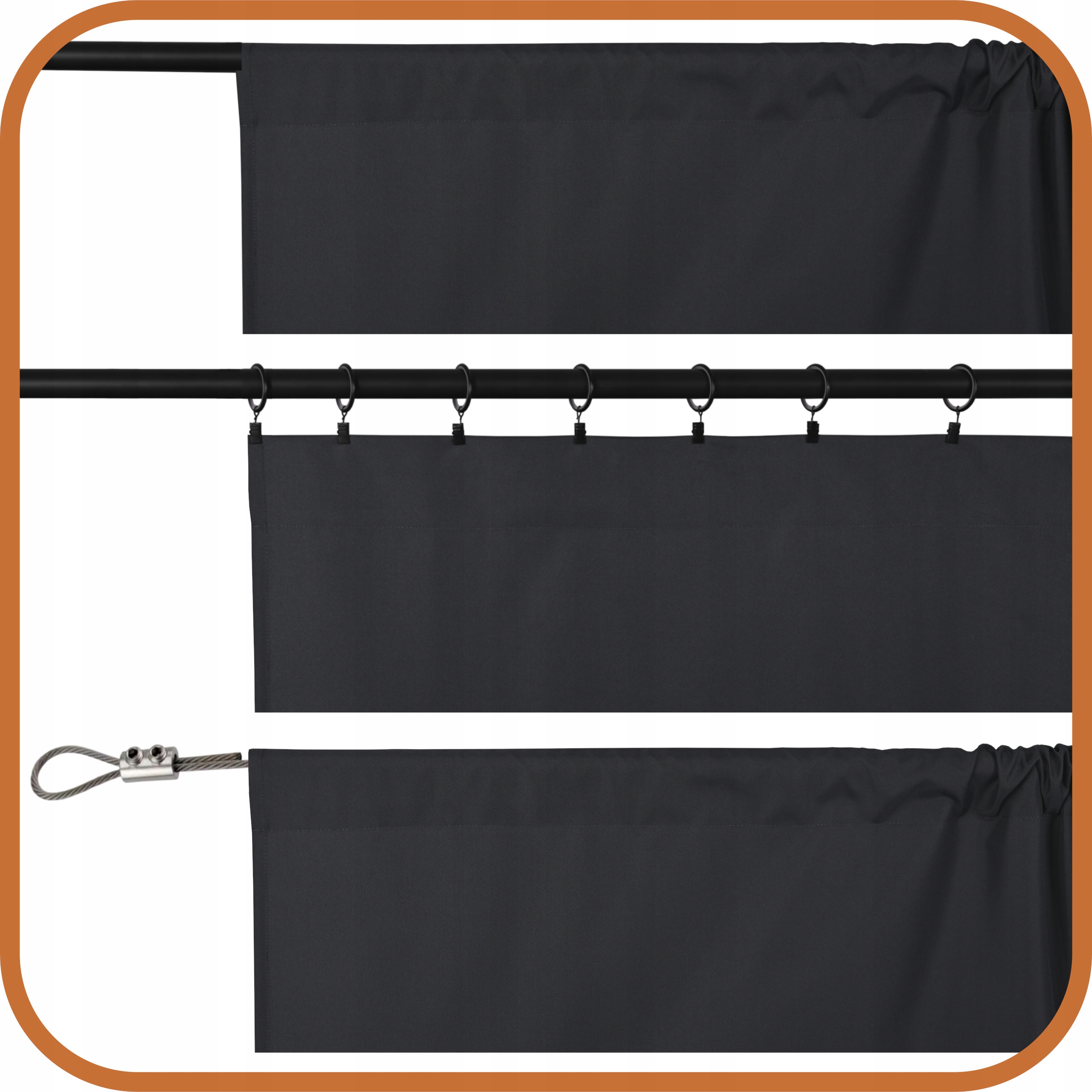 ZASŁONA TARASOWA OGRODOWA ZASŁONY TARASOWE OGRODOWE T 155x220 grafitowa Kod producenta wodoodporne wodoodporna na balkon taras tunel