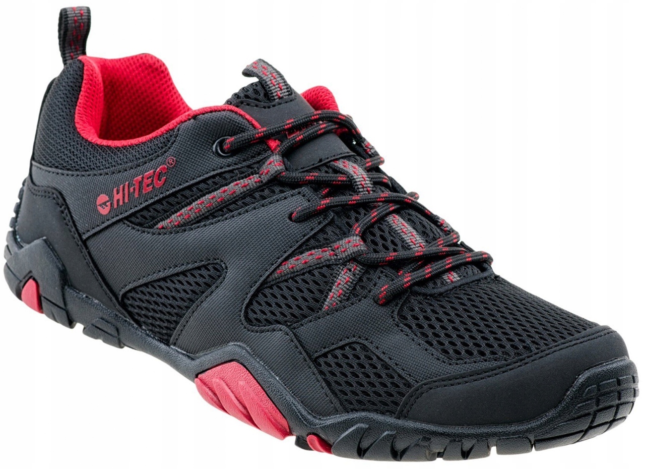 Hi-Tec BUTY TREKKINGOWE MIEJSKIE WYGODNE PRZEWIEWNE RANGO czarnoczerwone 46 Oryginalne opakowanie producenta pudełko