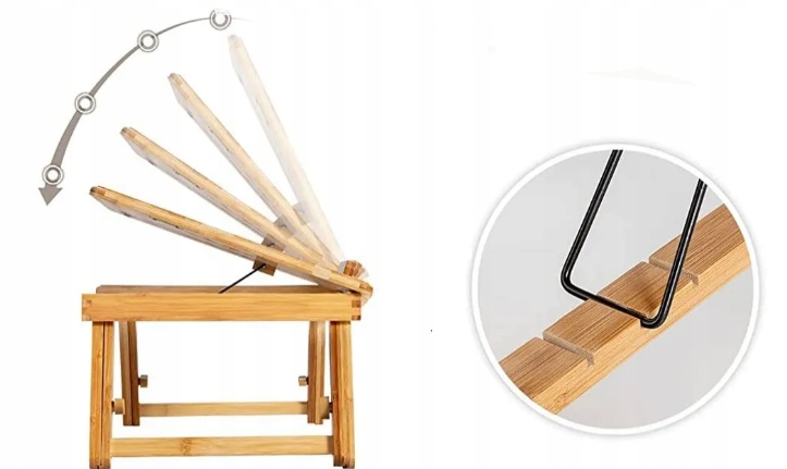 STOLIK pod LAPTOPA do ŁÓŻKA KOMPUTER PODSTAWKA PÓŁKA DREWNIANY REGULOWANY Stan opakowania oryginalne