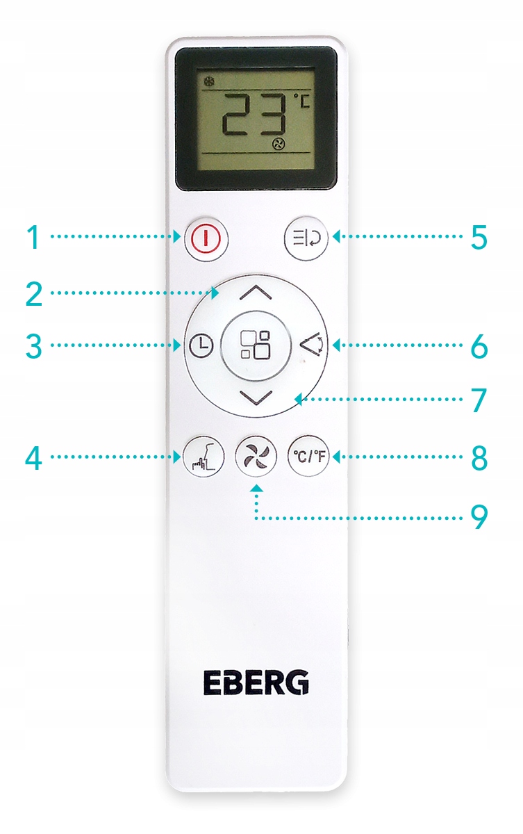 Klimatyzator przenośny EBERG ELIO 3,5kW +ClimaLock Zakres regulacji temperatury 18-32°C