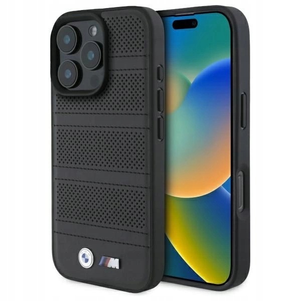 Perforovaný a prošívaný Pouzdro Bmw M MagSafe pro iPhone 16 Pro Max