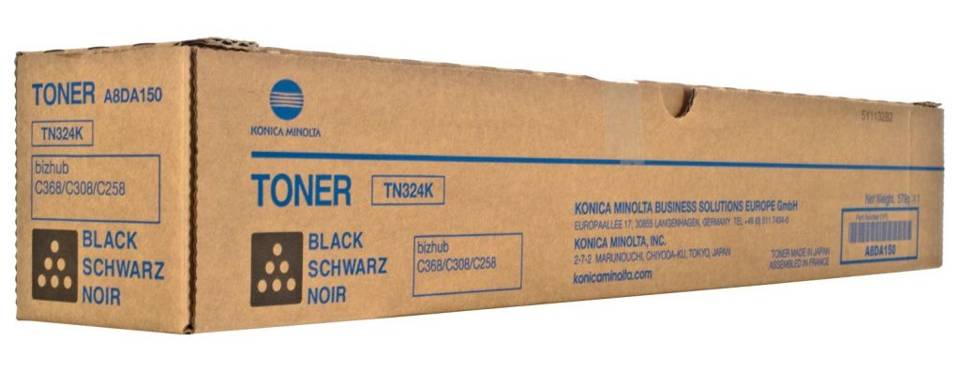 Toner Konica Minolta TN-324 A8DA150 Bk C368 C308 C258 Black