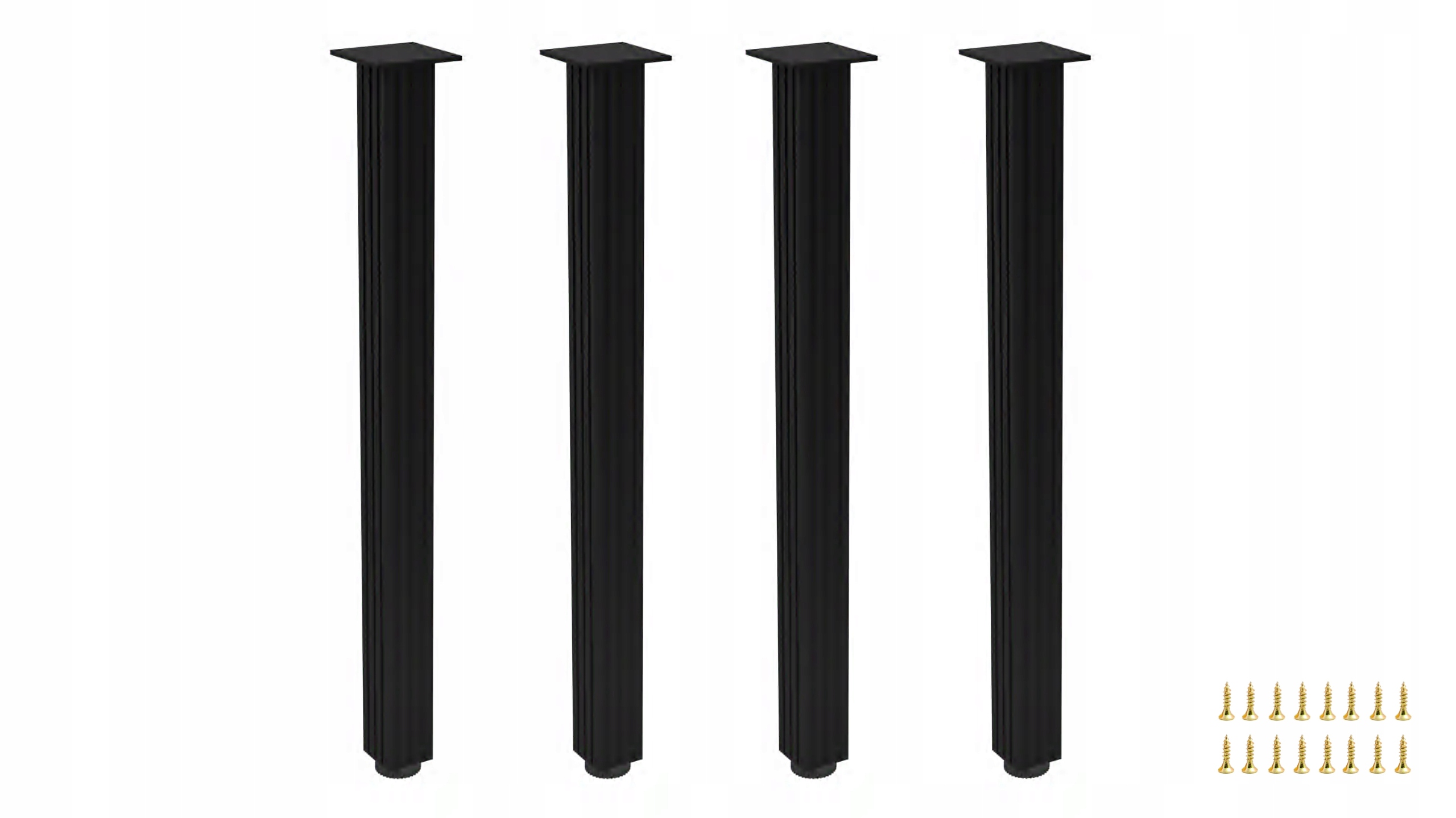 4 x Pevná Hliníková Noha Na Stôl Loft Nastaviteľná H 82 CM Čierna Matná