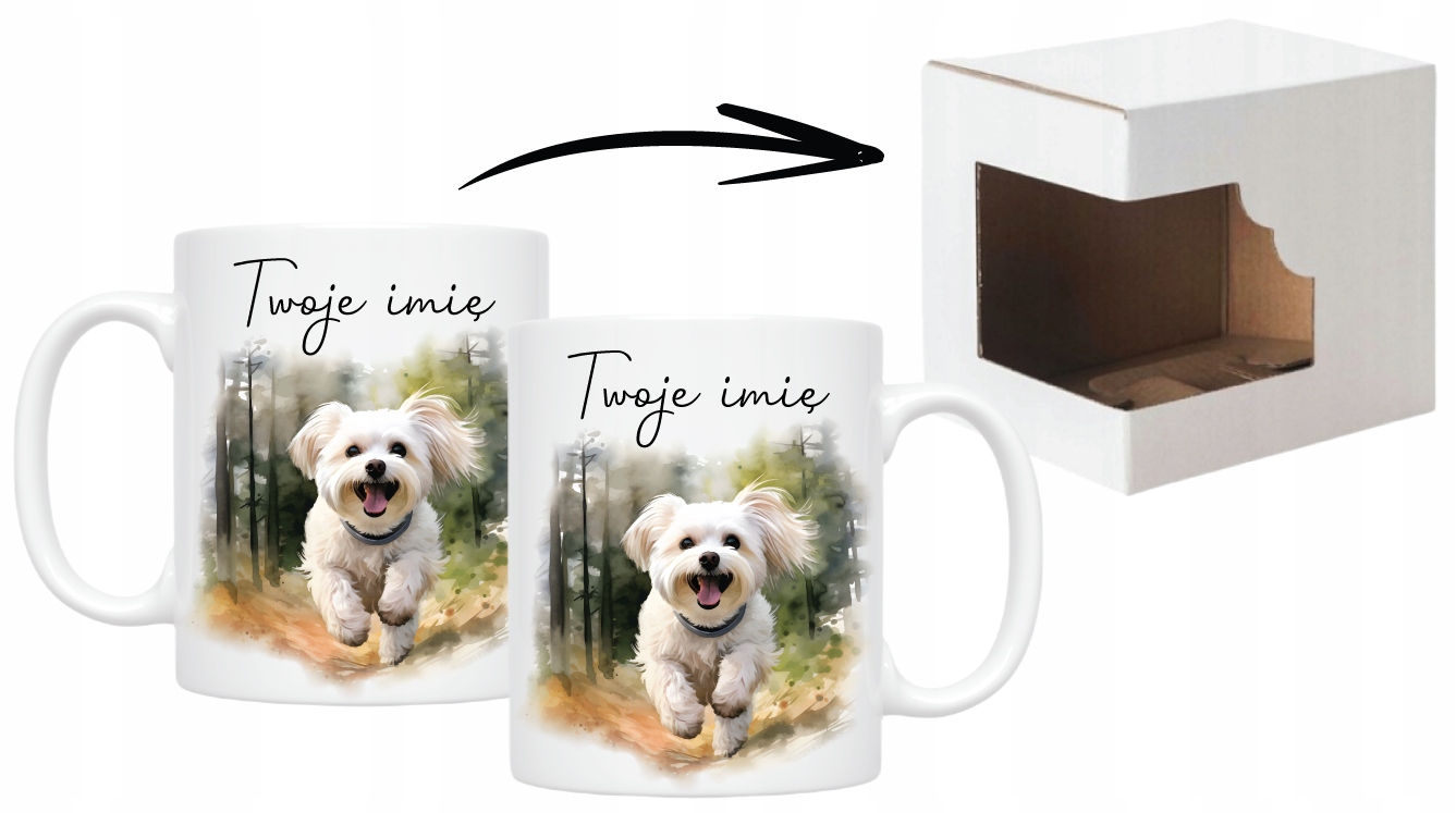 Kubek z psem MALTAŃCZYK pies + dowolne imię Rodzaj gadżetu książkowy, komiksowy