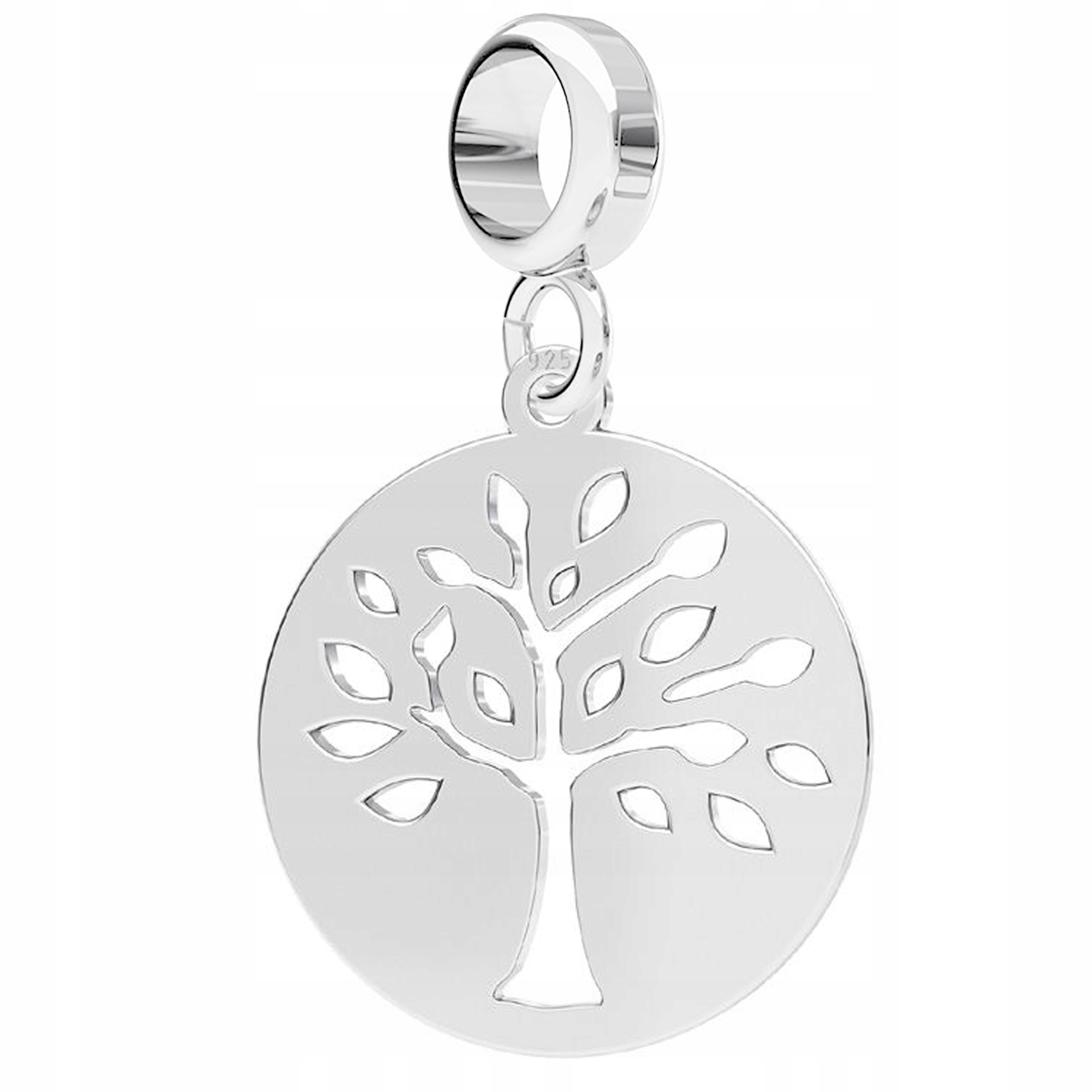Charms Stříbrný Ažurový Stromek Kulatý Plech Kolečko Stříbro 925