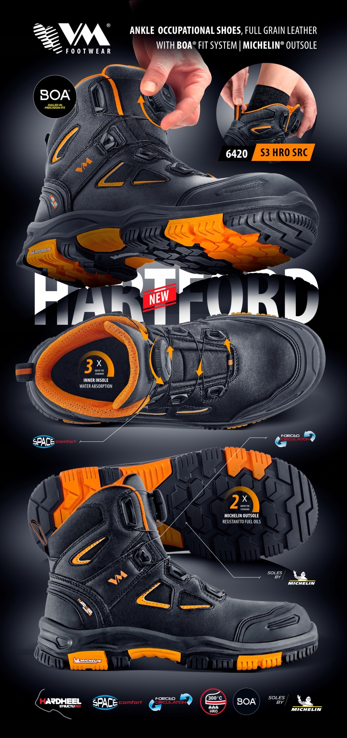 BUTY ROBOCZE VM MICHELIN HARTFORD BOA S3 r.40 wyprzedaż Kod producenta 6420-S3
