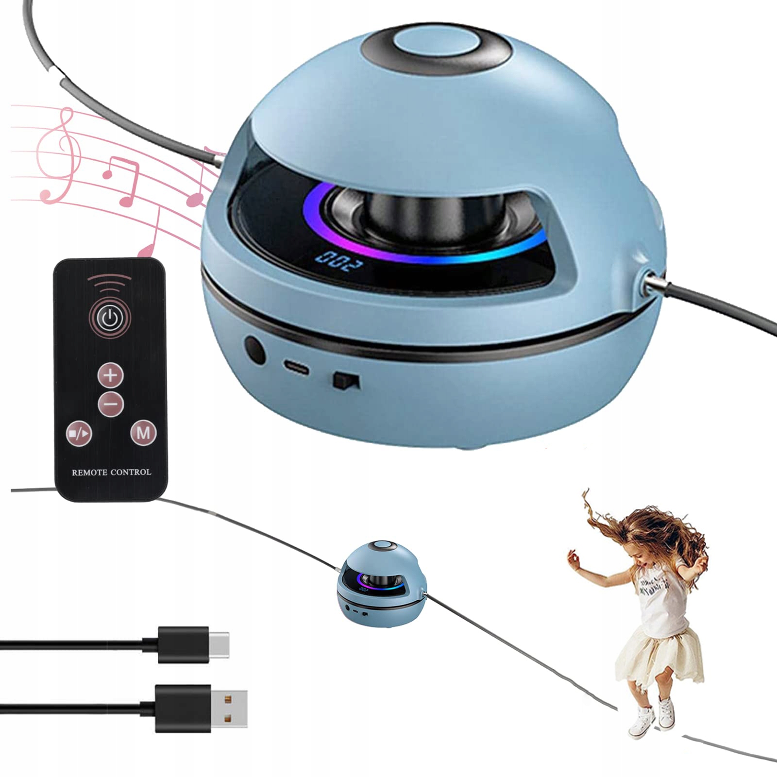 Chytré Automatické Elektrické Švihadlo S Hudbou Pro Domácí Trénink Bez Šňůry