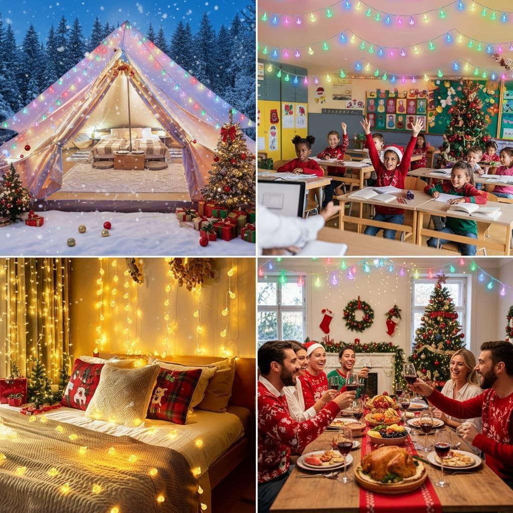 STARRYEVER 120 LED Lampki Zewnętrzne 20M 24 Kolory Kryształowe Kule — miniatura 3