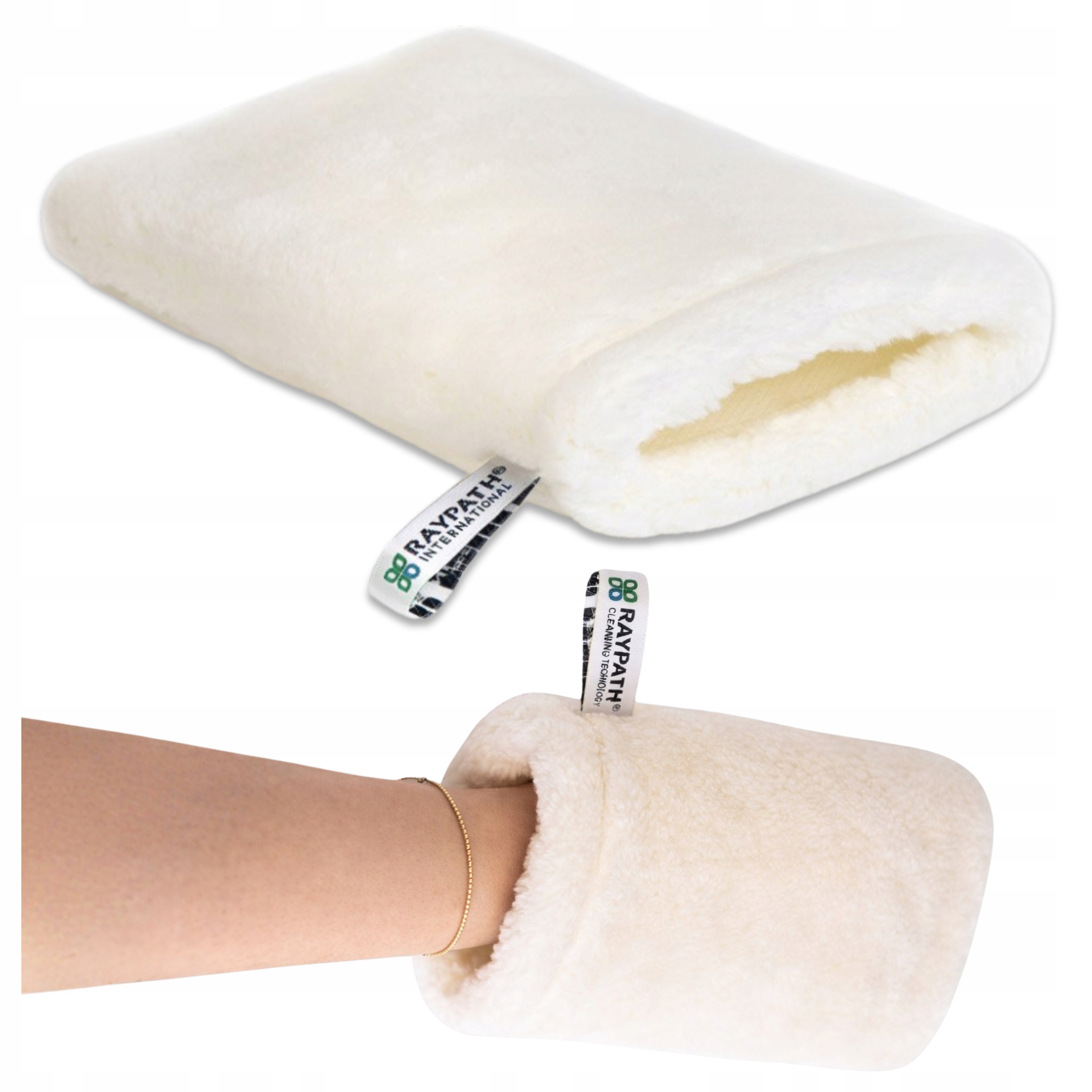 Raypath Rękawica Biała do Sprzątania Domu Czyszczenia M 15x22cm na Mokro