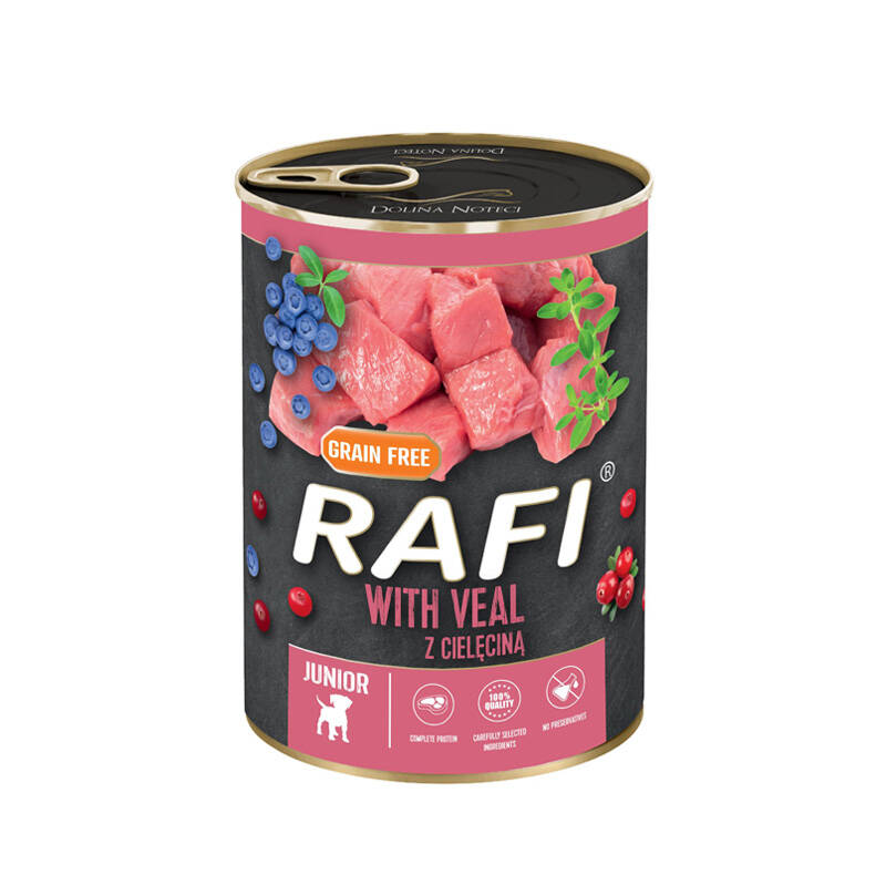 Rafi karma mokra Junior cielęcina 9,6 kg opakowanie 24 sztuki
