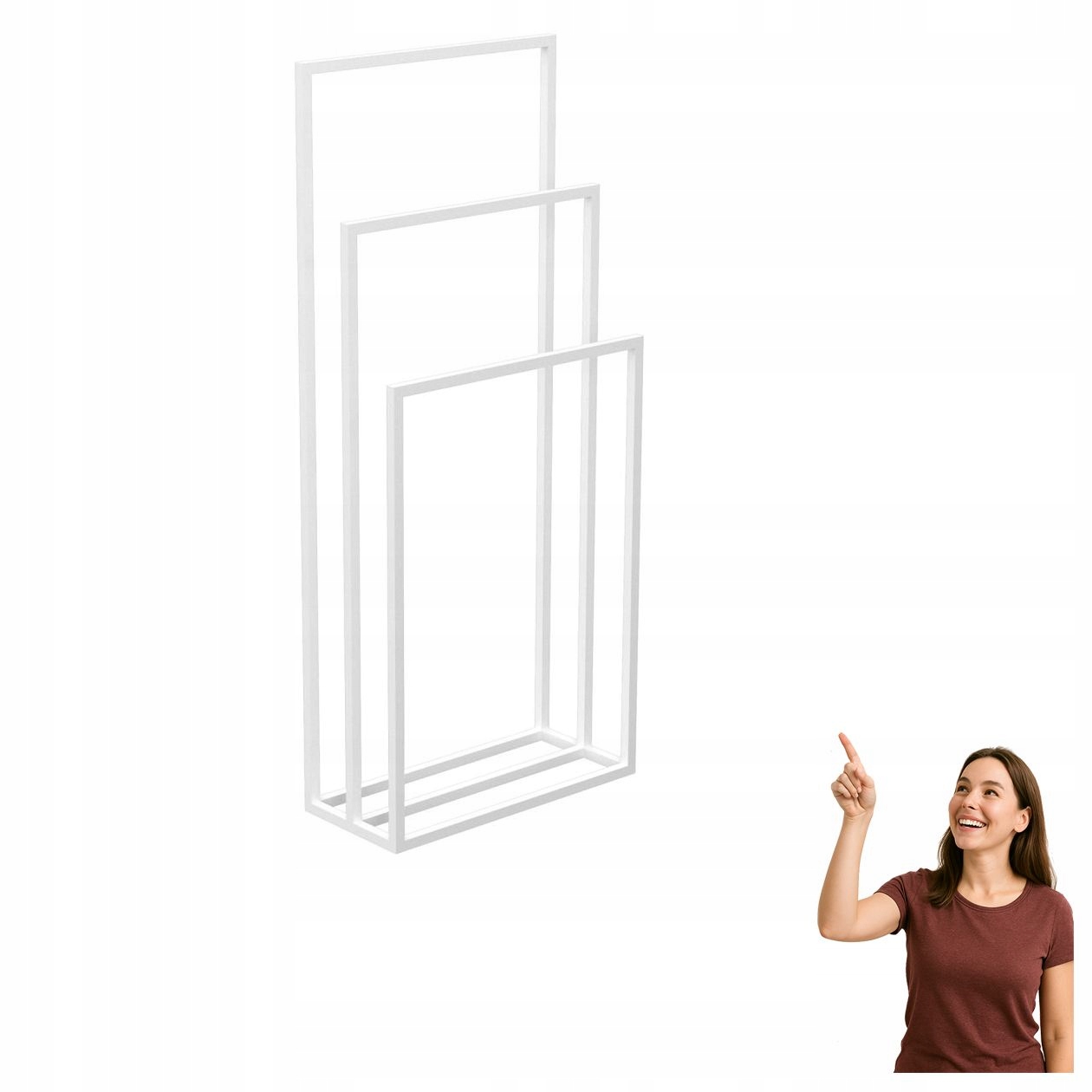 Stojanový biely vešiak na 3 uteráky Bathroom Organization 9901 Luminex