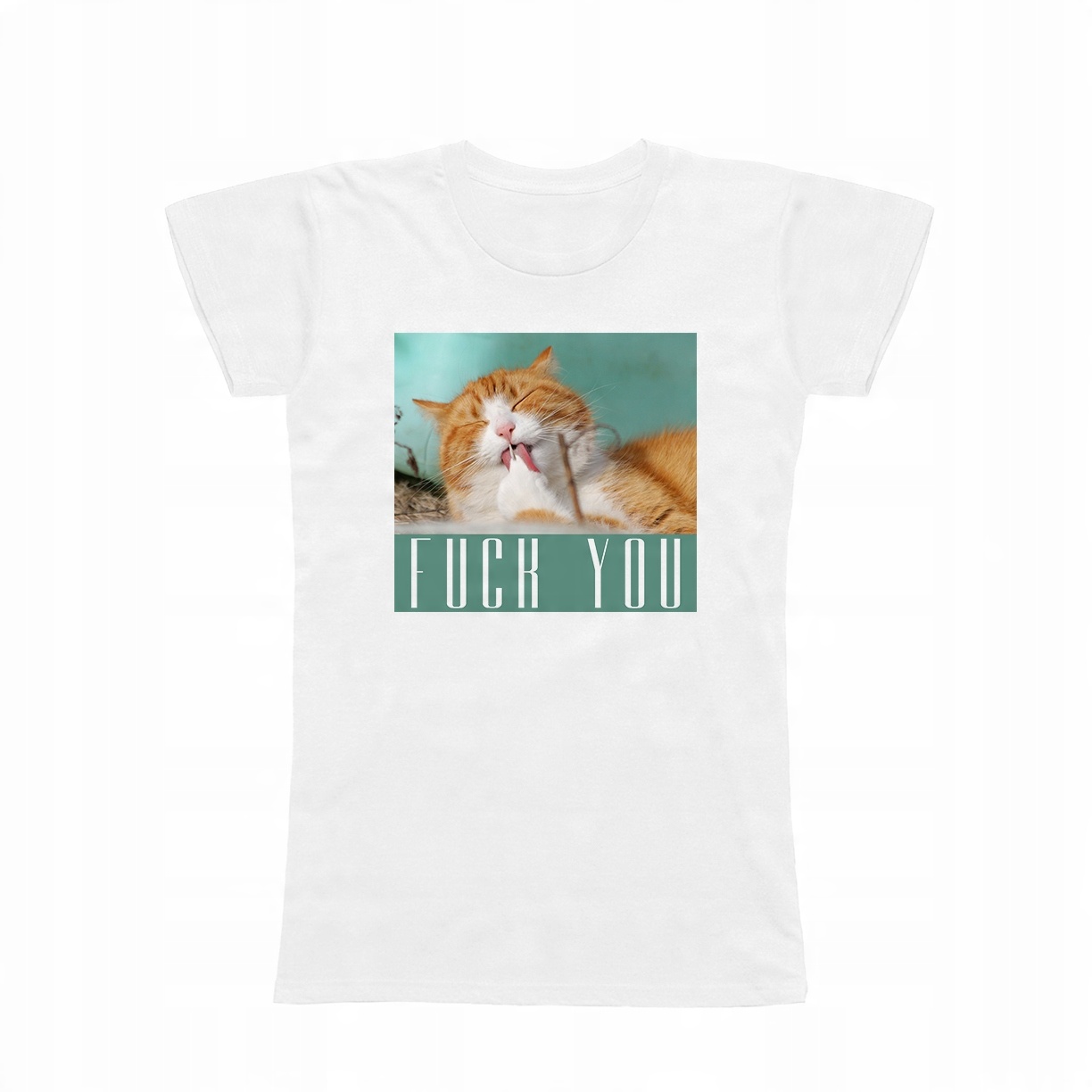 

S - Koszulka T-shirt Kot Kociak Z Kotem Fuck You