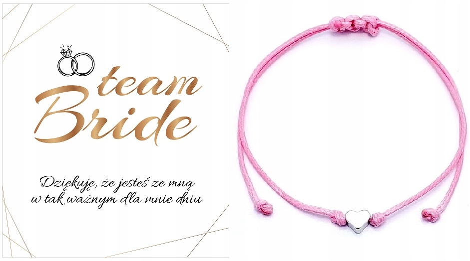 

Bransoletka Wieczór Panieński Team Bride Serce