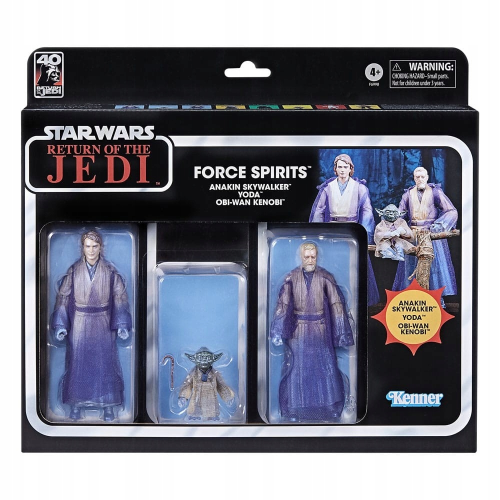 Balení 3 figurek Star Wars: Epizoda VI, černá série, Force Spirits, 15 cm