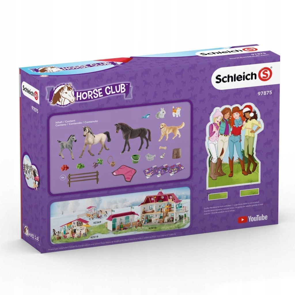 Адвент-календарь Schleich Horse Club 2025 Lakeside, 3 жеребёнка и аксессуары, от 5 лет — фото 2