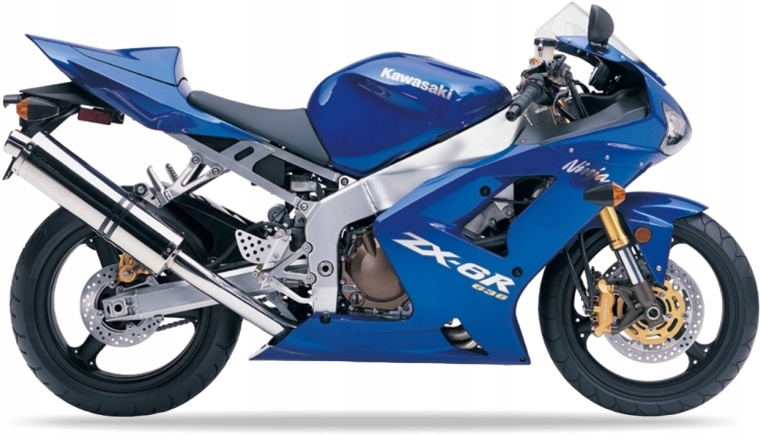 Samolepky Na Motocykl Juula Pro Kawasaki Zx 6R 2004 Modré E1