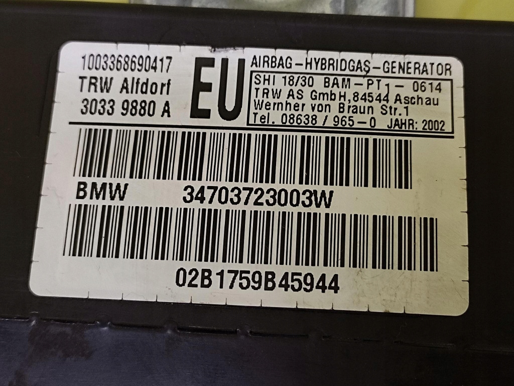 BMW E46 airbag AIR BAG right 34703723003